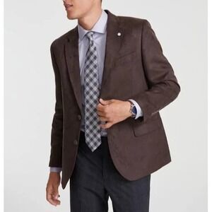 Nautica Men's Modern-Fit Faux-Suede Sport Coat‎ Brown 46L E071121
